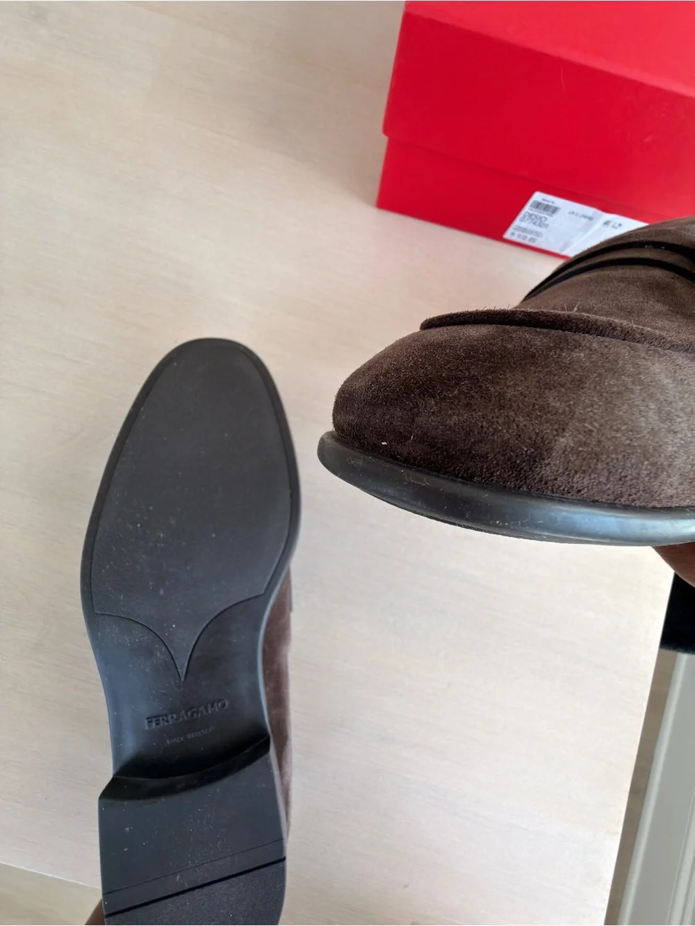 Salvatore Ferragamo Dark Brown Suede Bit Loafers - Size 9.5 EE
